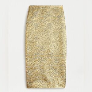 JCrew Collection Metallic Gold Pencil Skirt. Size 2. NWT